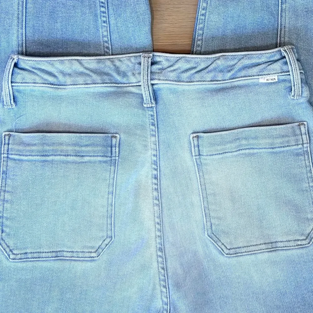 Mother Private Double Pocket Skimp Cargo Jeans Light Wash Stretch Womens Size 28